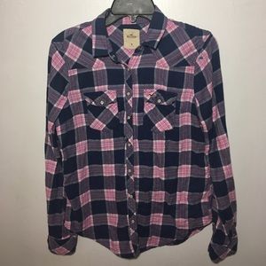 Pink and Purple Plaid Hollister Flanel